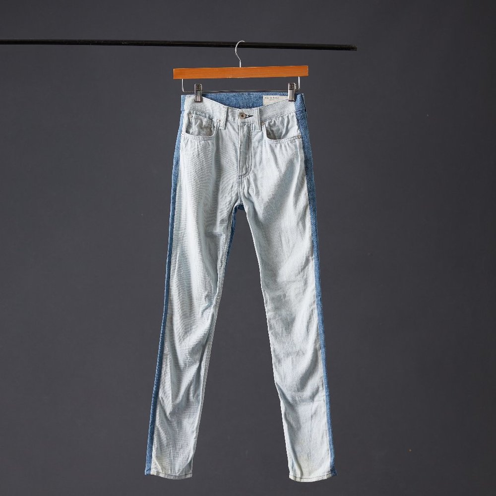 Rag & Bone Two Tone HR Skinny Jeans
